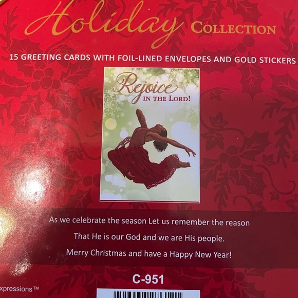 15 African-American “Rejoice in the Lord”Christmas cards - Picture 2 of 3